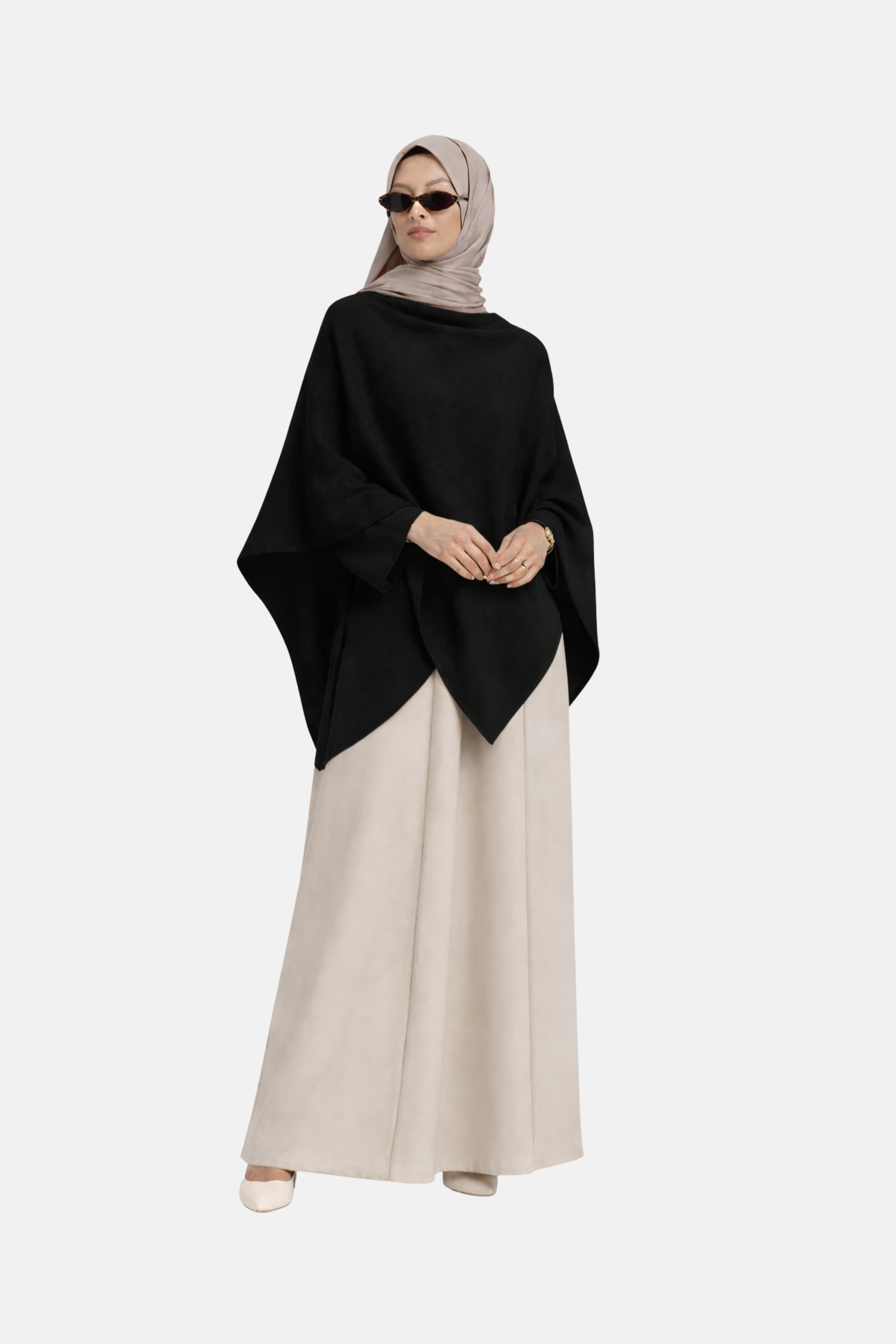 Cape en coton | Noir